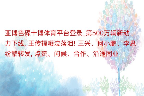 亚博色碟十博体育平台登录_第500万辆新动力下线, 王传福啜泣落泪! 王兴、何小