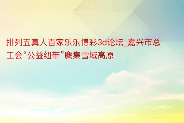 排列五真人百家乐乐博彩3d论坛_嘉兴市总工会“公益纽带”麇集雪域高原